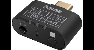 Hama Audio-adapter USB-C-stekker - 3,5-mm-jack-aansluiting Equalizer Microfoon