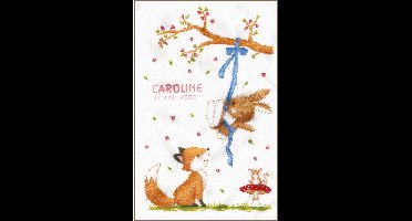 Vervaco - Telpakket kit - Geboorte - Vrolijke bosvriendjes - PN-0184572 - Borduren - Borduurpakket - Borduurpakket geboorte - Borduurpakket volwassenen