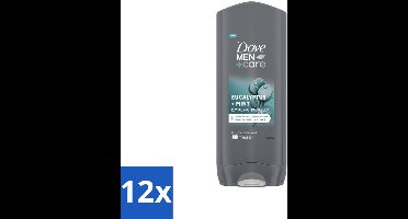 12 x Dove Douchegel Men+ Care Eucalyptus + Mint 400 ml - Douchegel Mannen - Eucalyptus Mint - Hydratatie Huid - 3 In 1 Douchegel - Huidverzorging Mannen