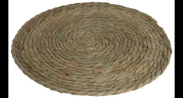 Gerimport Pannenonderzetter - Set van 4x stuks - zeegras - rond - Dia 36 cm - naturel - extra groot - stevig