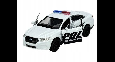 Welly Ford Police Interceptor Wit Metaal Model 1:34 Nieuw
