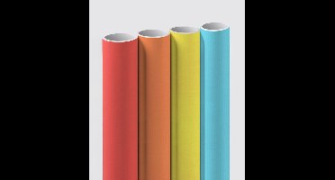Assorti inpakpapier 4 zomerse kleuren - 70cm x 2m - FSC Mix - consumentenrol