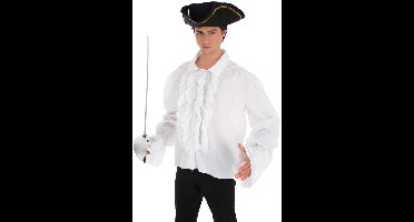 Witte piratenblouse met franjes voor volwassenen - Volwassenen kostuums