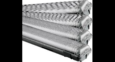 V-TAC VT-15022 LED Armaturen - Dubbele Buis 2 x 20W - IP65 Waterdicht - Wit - 3400 Lumen - 4000K - 150cm - Set van 4