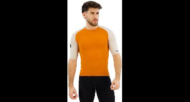 Santini Pelle Stelth Fir Slip-on Korte Mouw Wielertrui Oranje XL Man,Vrouw