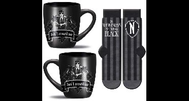 Wednesday - "Wear Black" Gift Set met Mok 315ml en Paar Sokken EU 36-41