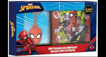 Marvel Spider-Man Portemonnee met Sleutelhanger – Giftset 18×12 cm – Kinderportemonnee - Cadeau - Geschenkset - Spiderman