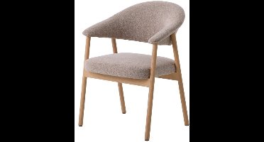 Eetkamerstoel Elk eiken naturel - Sand - Japandi eetkamerstoel - eetkamerstoelen set van 2