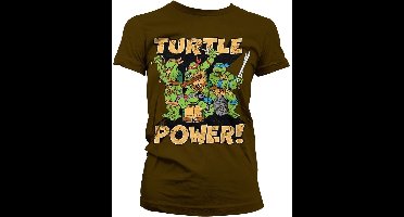 Teenage Mutant Ninja Turtles TMNT Turtle Power! Girly T-Shirt Damen Brown-XL