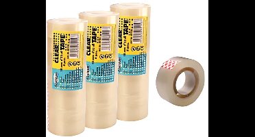 Centrum Plakband - 24x stuks - transparant - 12 mm x 10 m - kantoorartikelen