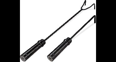 Set van 2 haardhaken, oven, haard, vuurkorf, staal, schraper, zwart asafstotend