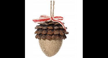Kerstdecoratie Eikel met Appel - 10cm - Rustiek & Boho