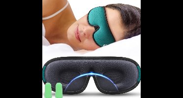 Eye Mask Sleep - Masque de Nuit Femme & Homme - Extra Doux - Zwart en Groen