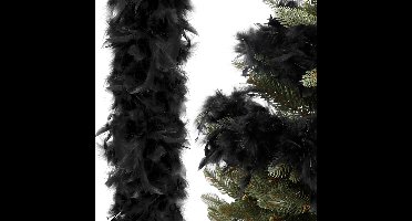 Springos Kerstboa | Kerstslinger | 1.8 m | Zwart