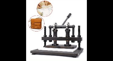 Handmatige Stans- en Snijmachine – Leer Snijmachine – Clicker Press – Embosser – DIY Snijmachine – Stalen Constructie – Instelbare Hoogte 10mm