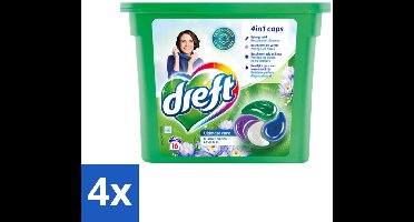 4 x Dreft - Wasmiddelcapsules 4in1 - Gekleurde Was - Blauwe Droom - 16 Wasbeurten - Wasmiddelcapsules - Wasmiddel - Waspoeder - Kleurbescherming - Frisse Geur