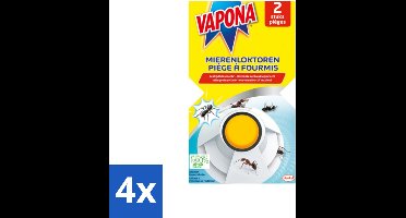 4 x Vapona - Mierenloktoren - 2 Mierenloktorens - Mieren Lokdoos - Mieren Bestrijding - Mierenplaag - Mierenwering - Mierenverdelging