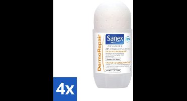4 x Sanex Advanced - Dermo Repair - Deodorant Roller - 24h Anti-Transpirant - 0% Alcohol - 50 ml - 24 Uur Deodorant - Anti-transpirant - Huidherstellende Deodorant - Sanex Advanced Dermo Repair - Deodorant Roller
