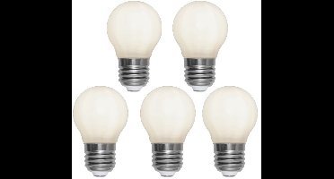 5-Pack | Standaard bol - E27 - 2W - Extra Warm Wit - 2700K - Opaal