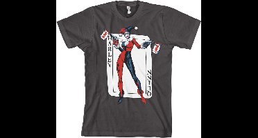 DC Comics Batman Heren Tshirt -M- Harley Quinn Card Games Grijs