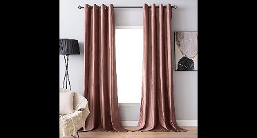 Selbro®, Verduisteringsgordijnen, Fluwelen Ondoorzichtige Gordijnen met Ringetjes, Thermisch Gordijn, Ringengordijn, Ringengordijn, Voor Slaapkamer en Woonkamer, Verpakking van 2 Rubber 140 x 260 cm