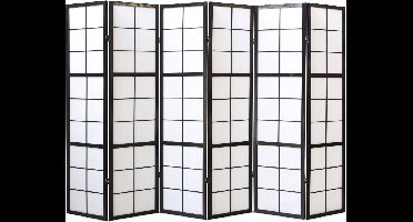 Homestyle4u Kamerscherm - 264x175 cm - zwart - 6-delig - Shoji