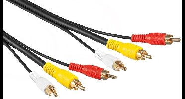 Tulp composiet audio video kabel - verguld - 5 meter