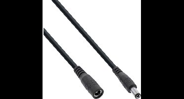 DC verlengkabel | 5,5 x 2,1mm | max. 140W | AWG18 | zwart | 3 meter