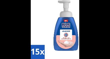 15 x Blue Wonder - Handzeep - Hygiënisch & Verzorgend - 225 ml - Hygiëne - Handzeep - Handreiniging - Antibacteriële Handzeep - Schuimende Mousse