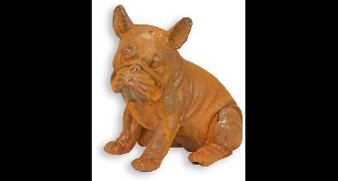 Beeldje - Bulldog - roestig gietijzer - 18,4 cm hoog