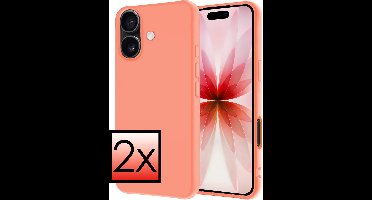Hoesje - 2 Stuks - Geschikt voor Apple iPhone 17 - Sterk & Shockproof - Case Siliconen - Back Cover - Telefoon Hoes - Perzik