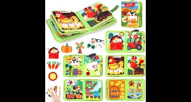 Montessori Activiteitenboek - Busy Board Montessori Interactief Boek 1 Jaar - Educatief Zintuiglijk - Rustboek - Vilten Aktetas - Montessori Educatieve Spelletjes - Kinderen van 1 tot 3 Jaar - Cadeaus voor Jongens en Meisjes