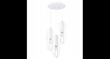 Sollux Lighting Hanglamp Nicus - 130x43x43cm - E27 - wit - staal