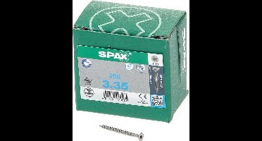 Spax - Spaanplaatschroeven - Torx 10 Platkop - 3 x 35mm - Voldraad - RVS (200 stuks)