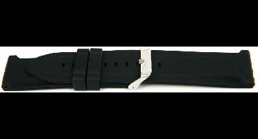 Horlogeband Universeel XI15 Silicoon Zwart 24mm