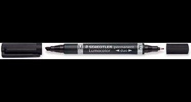 Staedtler permanente marker Lumocolor Duo, beitelpunt, zwart