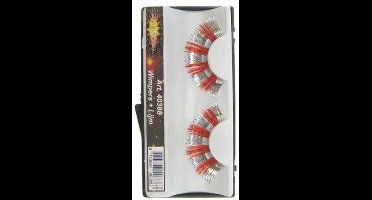 Wimpers rood/zilver