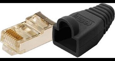 LogiLink MP0012 RJ45-connector Cat 5e, afgeschermd Stekker, recht Aantal polen: 8P8C Zwart 100 stuk(s)