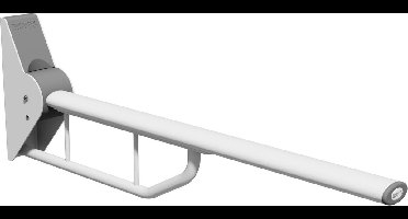 Aluminium opklapbare toiletbeugel Ropox : met dubbele steun, 90 cm recht (max 190 kg)