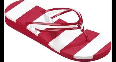 BECO Teenslippers - Dames - Rood/wit - Maat 36