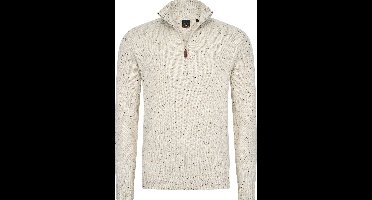 Mario Russo Skipper - Heren Trui - Half Zip - Beige - 3XL