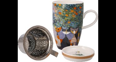 Goebel - Rosina Wachtmeister | Thee Mok met zeef Tempi felici | Beker - porselein - 450ml