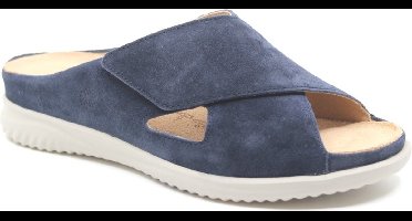 Hartjes, 122.1116/99 47.00, Blauw suède dames slippers wijdte G