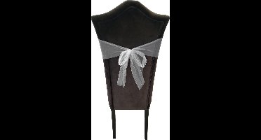 Tule stof op rol - 2x - grijs - 30cm x 9meter - Organza/mesh decoratie stoffen