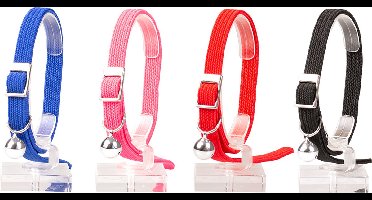 Duvoplus - Dierenkussen - Kat - Kattenhalsband Uni Stretch 20-30cm / 10mm Gemengde Kleuren - 1st