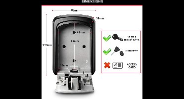 Sleutelkluis [Middelgroot] [Muurbevestiging] [Buiten] [Beschikbaar in 2 kleuren] - 5401EURD - Sleutelkluis