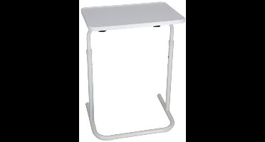 Gerimport Bijzettafel - wit - kunststof - verstelbaar - 48 x 38 cm - klaptafel