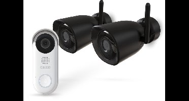 Calex Smart Security Starter Set Buiten - 2 Beveiligingscamera's - Slimme Deurbel met 2-Weg Audio (Full HD)