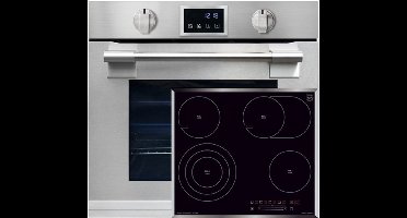 Kaiser - EH 6339 XXL - Inbouwoven - 86L - met pyrolyse & AirFry - touch display - elektrische kookplaat - Inbouwkookplaat - KCT 6715 F - 4 kookzones - QuickHeat-zones