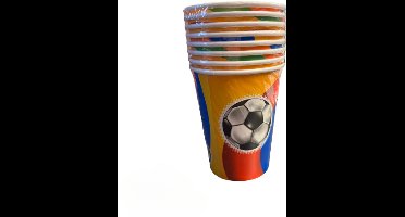 Wegwerpbekertjes kartonnen bekertjes - voetbal - 8 stuks